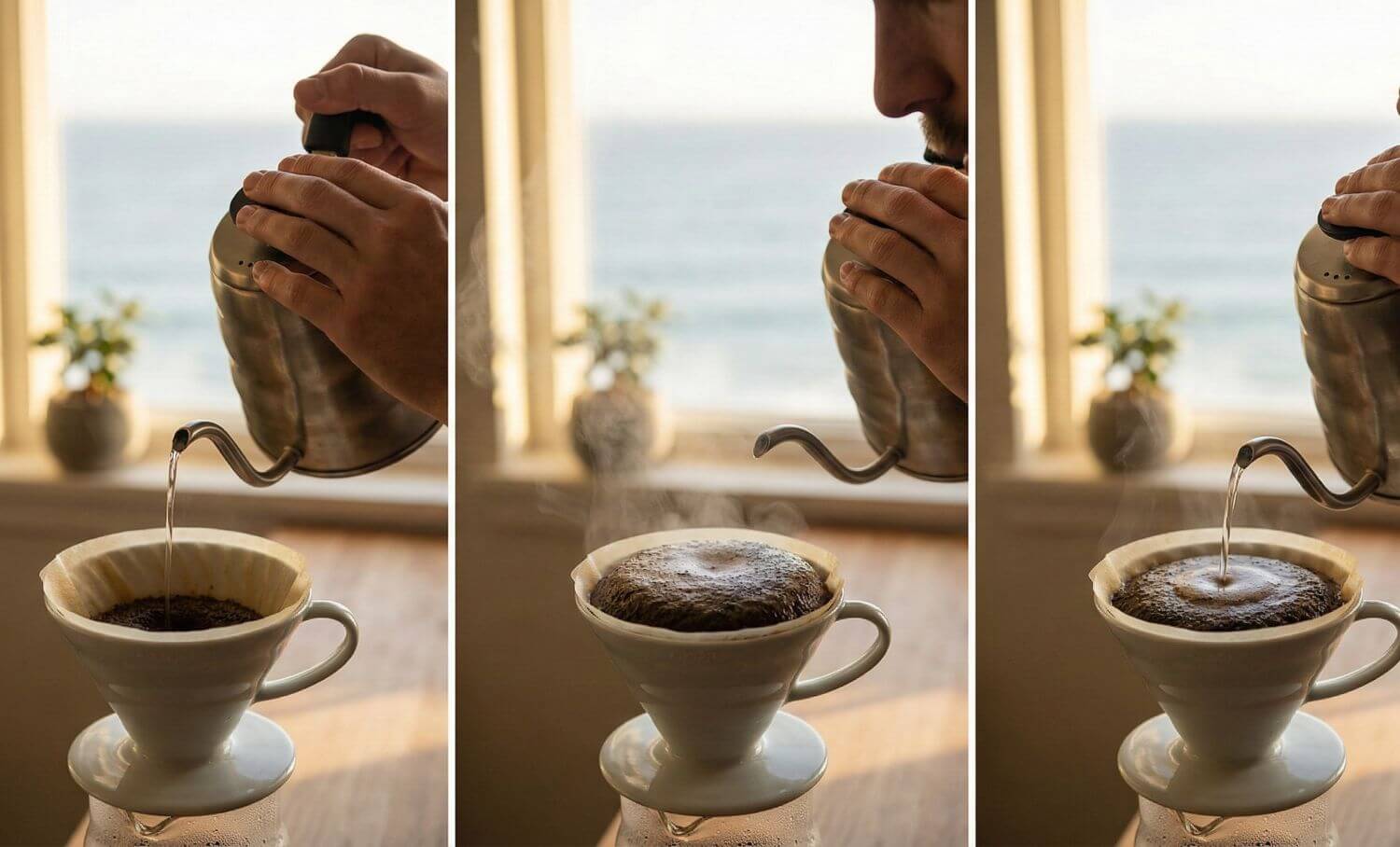 コーヒーを淹れる様子